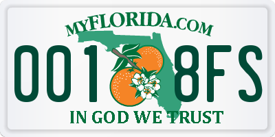FL license plate 0018FS