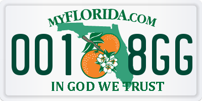 FL license plate 0018GG