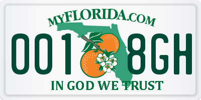 FL license plate 0018GH