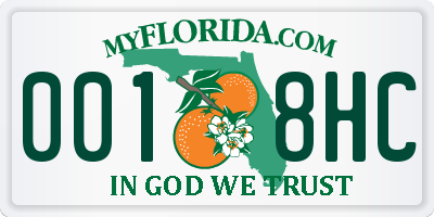 FL license plate 0018HC