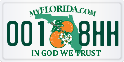 FL license plate 0018HH