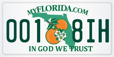 FL license plate 0018IH