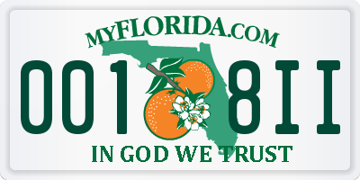 FL license plate 0018II