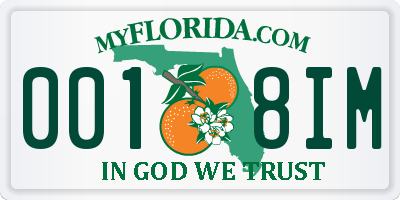 FL license plate 0018IM