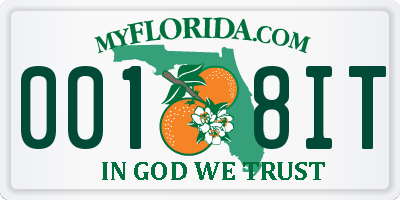 FL license plate 0018IT