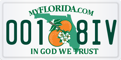 FL license plate 0018IV