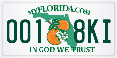 FL license plate 0018KI