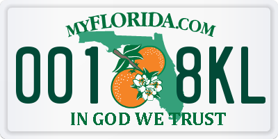 FL license plate 0018KL