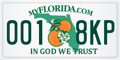 FL license plate 0018KP