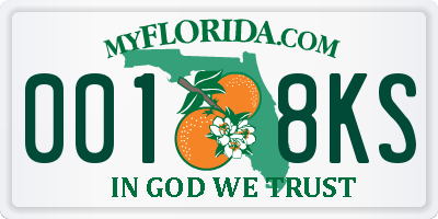 FL license plate 0018KS