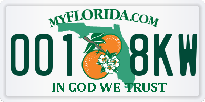 FL license plate 0018KW