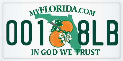 FL license plate 0018LB