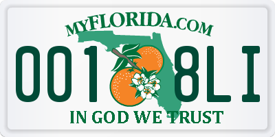 FL license plate 0018LI