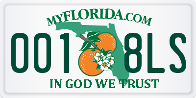 FL license plate 0018LS