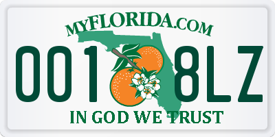 FL license plate 0018LZ