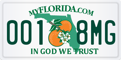 FL license plate 0018MG