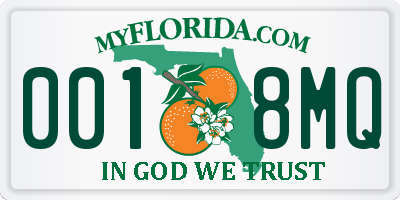 FL license plate 0018MQ
