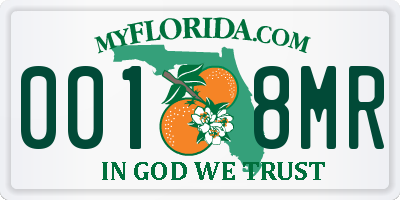 FL license plate 0018MR