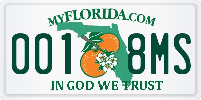 FL license plate 0018MS