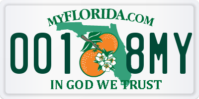 FL license plate 0018MY