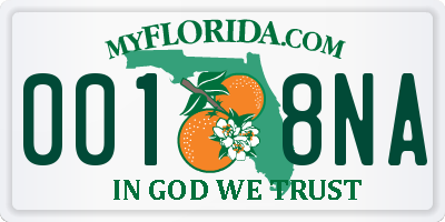 FL license plate 0018NA