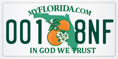 FL license plate 0018NF