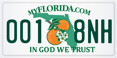 FL license plate 0018NH