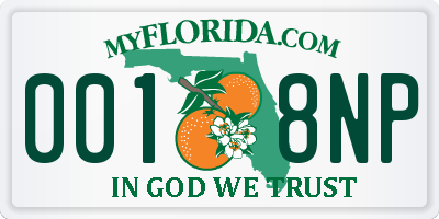 FL license plate 0018NP