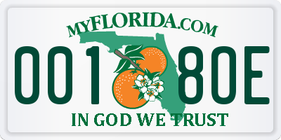 FL license plate 0018OE