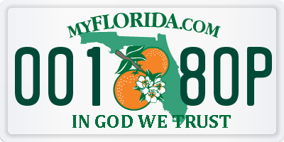 FL license plate 0018OP