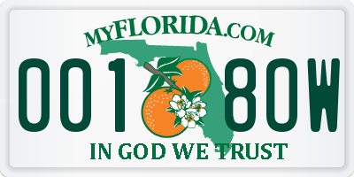 FL license plate 0018OW