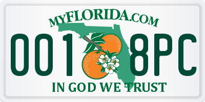 FL license plate 0018PC