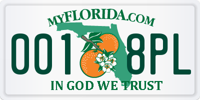 FL license plate 0018PL