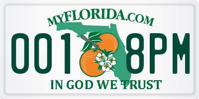 FL license plate 0018PM