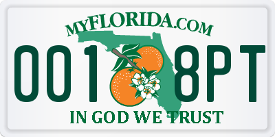 FL license plate 0018PT