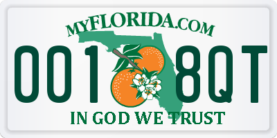 FL license plate 0018QT