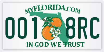 FL license plate 0018RC