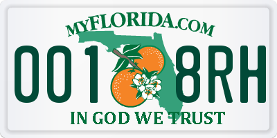 FL license plate 0018RH