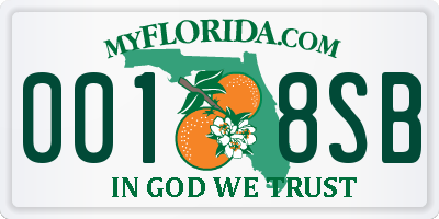 FL license plate 0018SB