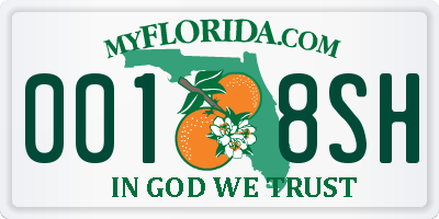 FL license plate 0018SH