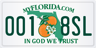 FL license plate 0018SL