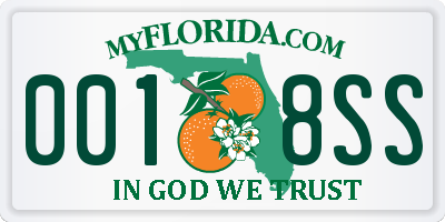 FL license plate 0018SS