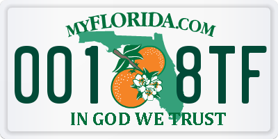 FL license plate 0018TF