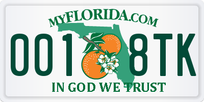 FL license plate 0018TK