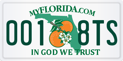 FL license plate 0018TS