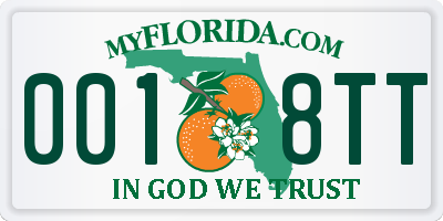 FL license plate 0018TT