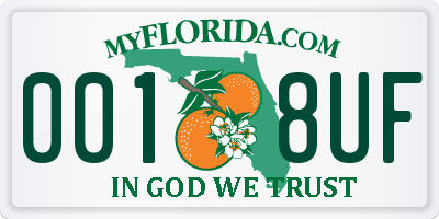 FL license plate 0018UF