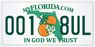 FL license plate 0018UL