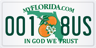 FL license plate 0018US