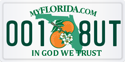 FL license plate 0018UT